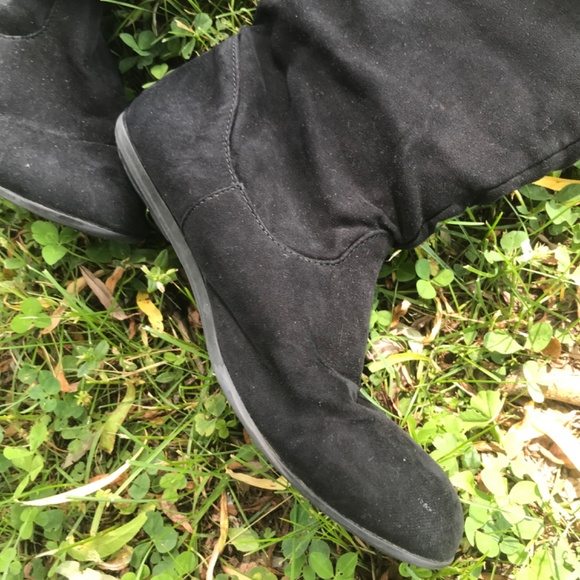 🍂5/20$!! Tall Black Boots With Cuff Detail - Picture 3 of 12